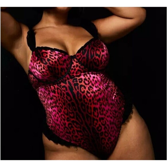 torrid Other - Torrid Betsy Johnson Leopard Print Satin Bodysuit Plus Sz 2x 18-20 V-Day Sexy